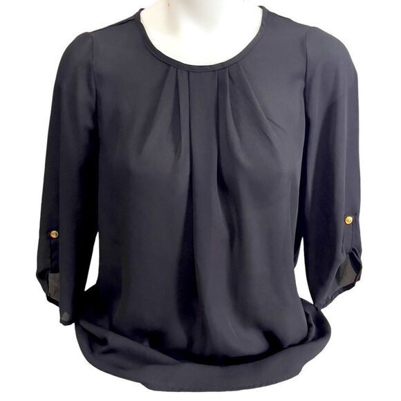 Coco and Main Round Neck Georgette Top Size Medium - Picture 1 of 8